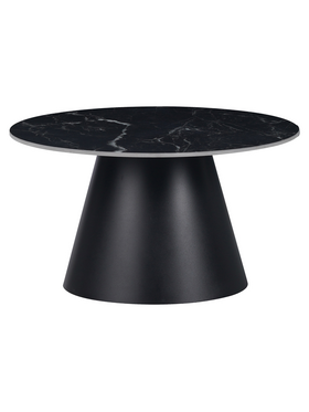 Βοηθητικά Τραπέζια Fabrin Inart Μαύρο Μαρμάρου Sintered Stone-Μαύρο Μέταλλο