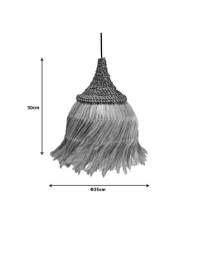 Φωτιστικό Οροφής Arupade Inart Abaca Ξύλο σε Φυσικό Χρώμα Φ35x50εκ