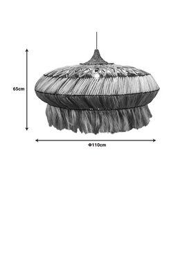 Φωτιστικό Οροφής Merdone Inart Abaca Ξύλο σε Φυσικό Χρώμα Φ110x65εκ