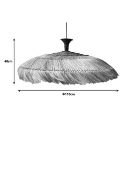 Φωτιστικό Οροφής Leonire Inart Abaca σε Φυσικό Χρώμα Φ110x48εκ