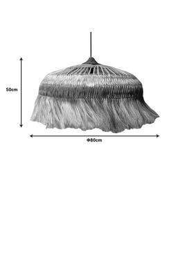 Φωτιστικό Οροφής Garrie Inart Abaca σε Φυσικό Χρώμα Φ80x50εκ
