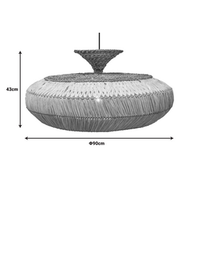Φωτιστικό Οροφής Lafrene Inart Sisal σε Φυσικό Χρώμα Φ90x43εκ