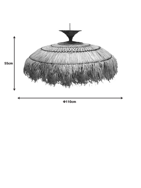 Φωτιστικό Οροφής Preliere Inart Sisal σε Φυσικό Χρώμα Φ110x55εκ
