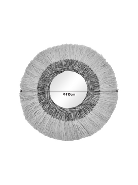 Καθρέπτης Paranome Inart Sisal και Abaca σε Φυσικό Χρώμα Φ115x4εκ