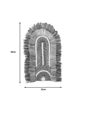 Διακοσμητικό Τοίχου Earsy Inart Ψάθα σε Φυσικό Χρώμα 58x32x8εκ