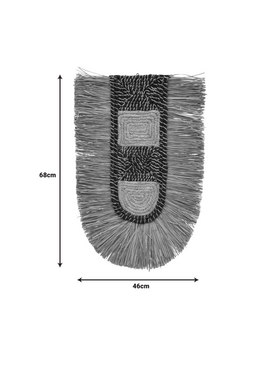 Διακοσμητικό Τοίχου Baffen Inart Ψάθα σε Φυσικό Χρώμα 46x68x8εκ