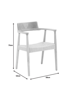 Πολυθρόνα Jojene Pakoworld Rubberwood και Σχοινί σε Φυσική Απόχρωση 58x54x79εκ