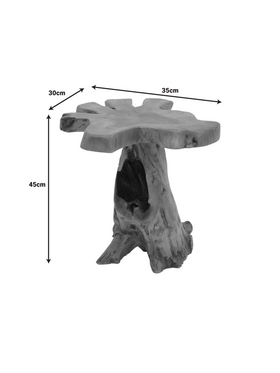 Βοηθητικό Τραπέζι Mushile Pakoworld Teak Ξύλο σε Φυσική Απόχρωση 30x35x45εκ