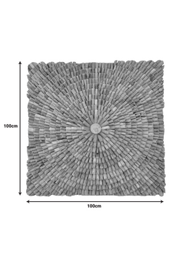 Επιτοίχιο Διακοσμητικό Wallen Pakoworld Teak Ξύλο σε Φυσική Απόχρωση 100x100x5εκ