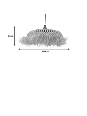 Φωτιστικό Οροφής Borobe Inart Sisal σε Φυσικό Χρώμα Φ60x35εκ
