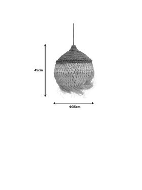 Φωτιστικό Οροφής Fiorine Inart Abaca σε Φυσικό Χρώμα Φ35x45εκ