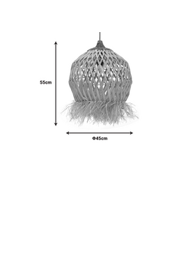 Φωτιστικό Οροφής Marjione Inart Sisal σε Φυσικό Χρώμα Φ45x55εκ