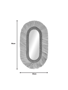 Καθρέπτης Nabore Inart Abaca σε Φυσικό Χρώμα 55x4x96εκ