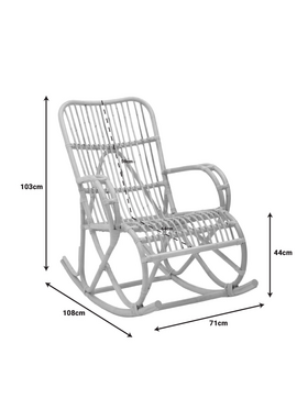Κουνιστή Πολυθρόνα Cormeny Pakoworld Rattan pe σε Φυσική Απόχρωση 108x71x103εκ
