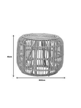 Σκαμπό Rajesty Pakoworld Rattan pe σε Φυσική Απόχρωση Φ60x46εκ