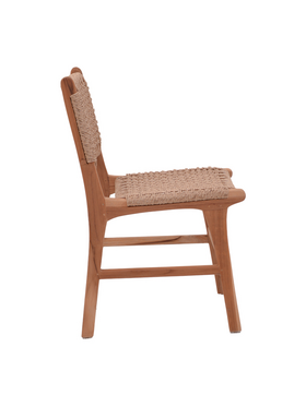 Καρέκλα Sponze Pakoworld Σκελετός Teak Ξύλο με Σχοινί σε Φυσική Απόχρωση 50x58x85εκ