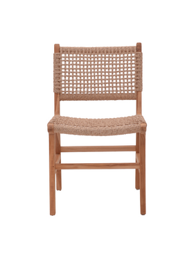 Καρέκλα Sponze Pakoworld Σκελετός Teak Ξύλο με Σχοινί σε Φυσική Απόχρωση 50x58x85εκ