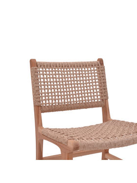 Καρέκλα Sponze Pakoworld Σκελετός Teak Ξύλο με Σχοινί σε Φυσική Απόχρωση 50x58x85εκ