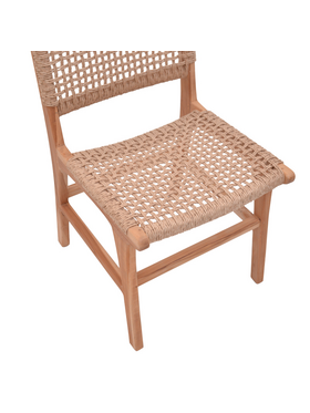 Καρέκλα Sponze Pakoworld Σκελετός Teak Ξύλο με Σχοινί σε Φυσική Απόχρωση 50x58x85εκ
