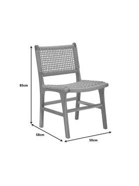 Καρέκλα Sponze Pakoworld Σκελετός Teak Ξύλο με Σχοινί σε Φυσική Απόχρωση 50x58x85εκ