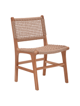 Καρέκλα Sponze Pakoworld Σκελετός Teak Ξύλο με Σχοινί σε Φυσική Απόχρωση 50x58x85εκ