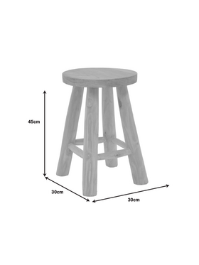 Σκαμπό Verenity Pakoworld Teak Ξύλο σε Φυσική Απόχρωση Φ30x45εκ