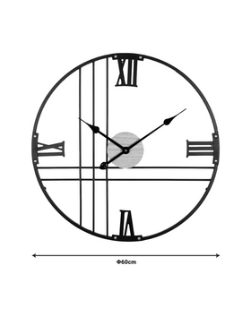 Ρολόι Τοίχου Latine Inart Μέταλλο σε Μαύρη Απόχρωση 60x2.5x60εκ