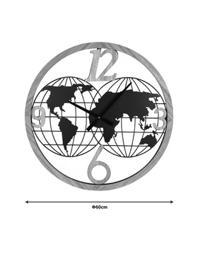 Ρολόι Τοίχου Woglo Inart Μέταλλο σε Μαύρη Απόχρωση 60x3x60εκ