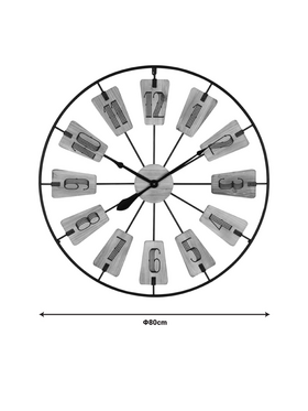 Ρολόι Τοίχου Fepo Inart Μέταλλο σε Μαύρη Απόχρωση 80x3x80εκ