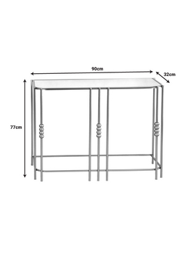 Κονσόλα Emiliane Inart Χρυσό Μέταλλο - Γυαλί Καθρέπτη 90x32x77εκ