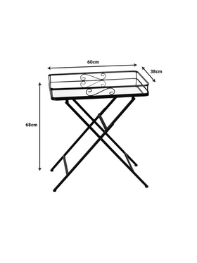 Τραπέζι Joene Inart Μαύρο Μέταλλο-Γυαλί Καθρέπτη 60x38x68εκ