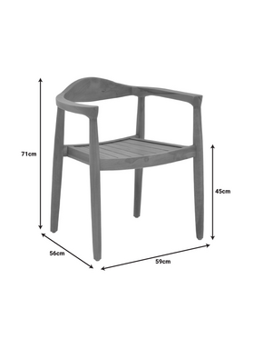 Πολυθρόνα Ganny Pakoworld Teak Ξύλο σε Φυσική Απόχρωση 59x56x71εκ