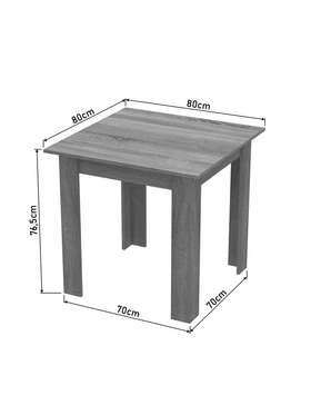 Τραπέζι Manka i Pakoworld Μελαμίνη σε Sonoma Απόχρωση 80x80x77εκ