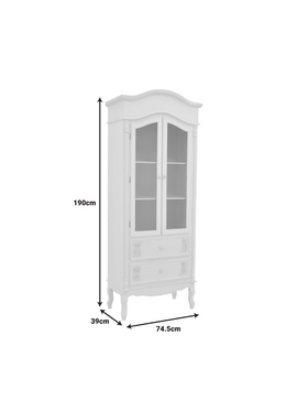 Βιτρίνα Pazlen Inart mdf σε Λευκή Αντικέ Απόχρωση 74.5x39x190εκ