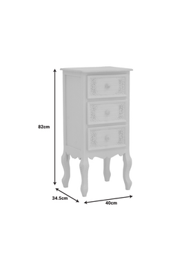 Συρταριέρα Pazlen Inart mdf σε Λευκή Αντικέ Απόχρωση 40x34.5x82εκ