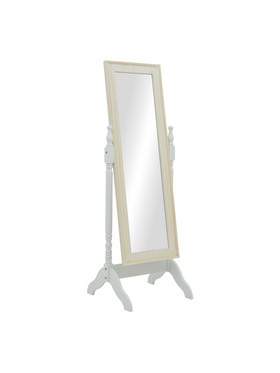 Καθρέπτης Malone Inart mdf σε Λευκή Αντικέ Απόχρωση 55x50x160εκ