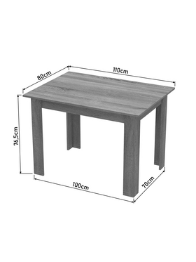 Τραπέζι Manka Pakoworld σε Wenge Απόχρωση 110x80x77εκ