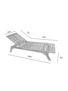 Ξαπλώστρα Melop Pakoworld Teak Ξύλο σε Φυσική Απόχρωση 200x70x35εκ