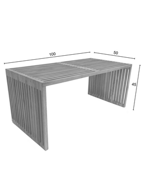 Τραπέζι Marlin Pakoworld Teak Ξύλο σε Φυσική Απόχρωση 100x50x45εκ