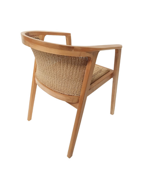 Πολυθρόνα Granny Pakoworld Teak Wood και Συνθετικό Σχοινί σε Φυσική Απόχρωση 60x60x82εκ