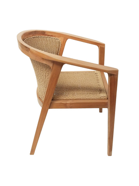 Πολυθρόνα Granny Pakoworld Teak Wood και Συνθετικό Σχοινί σε Φυσική Απόχρωση 60x60x82εκ