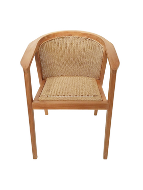 Πολυθρόνα Granny Pakoworld Teak Wood και Συνθετικό Σχοινί σε Φυσική Απόχρωση 60x60x82εκ
