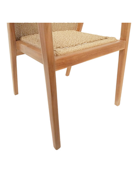 Πολυθρόνα Granny Pakoworld Teak Wood και Συνθετικό Σχοινί σε Φυσική Απόχρωση 60x60x82εκ
