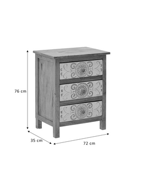 Συρταριέρα Inart 3-50-245-0017 Ξύλο Φυσικό-Λευκό 72x35x76εκ