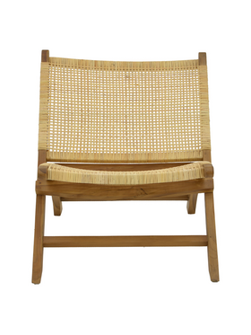 Καρέκλα Jerenze Pakoworld Φυσικό Teak Ξύλο-Rattan 65x78x68εκ