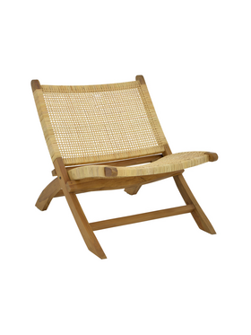 Καρέκλα Jerenze Pakoworld Φυσικό Teak Ξύλο-Rattan 65x78x68εκ