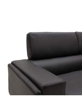 Καναπές Shea Pakoworld 2θέσιος pu Μαύρο-Inox 158x80x87εκ
