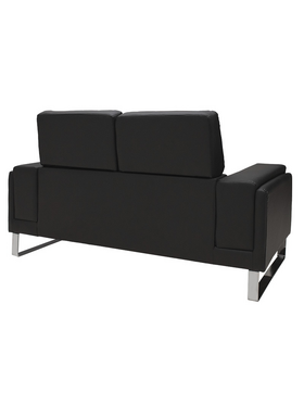 Καναπές Shea Pakoworld 2θέσιος pu Μαύρο-Inox 158x80x87εκ