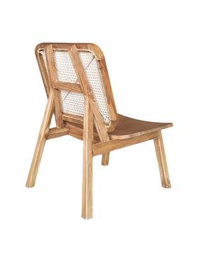 Καρέκλα Viborg Pakoworld Φυσικό Teak Ξύλο-Φυσικό Rattan 60x75x87εκ