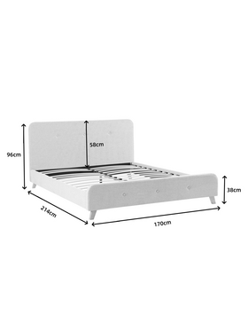 Κρεβάτι Διπλό Restel Pakoworld Ύφασμα Γκρι-Μπεζ 160x200εκ